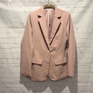 Women's Chic Pink Elegant Oversized Button Up Blazer Size‎ Small